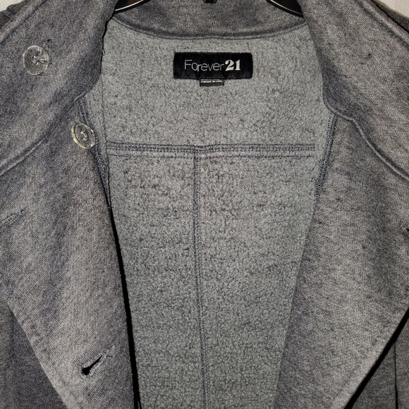 Forever 21 Gray Pea Coat - Picture 4 of 5
